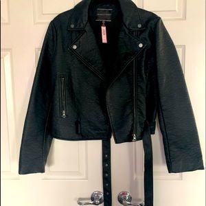 Brand New Victoria’s Secret Black Faux Leather Motorcycle Coat